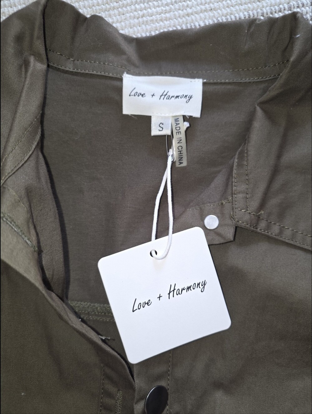 Nasty Gal Olive Utility Button-Front Romper - Picture 6 of 6